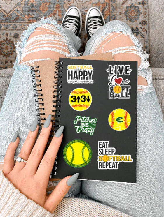 Evergreen High School Softball Sticker Set| Die Cut | WATERPROOF | Laptop Stickers | Water Bottle Stickers | Two Sizes Available