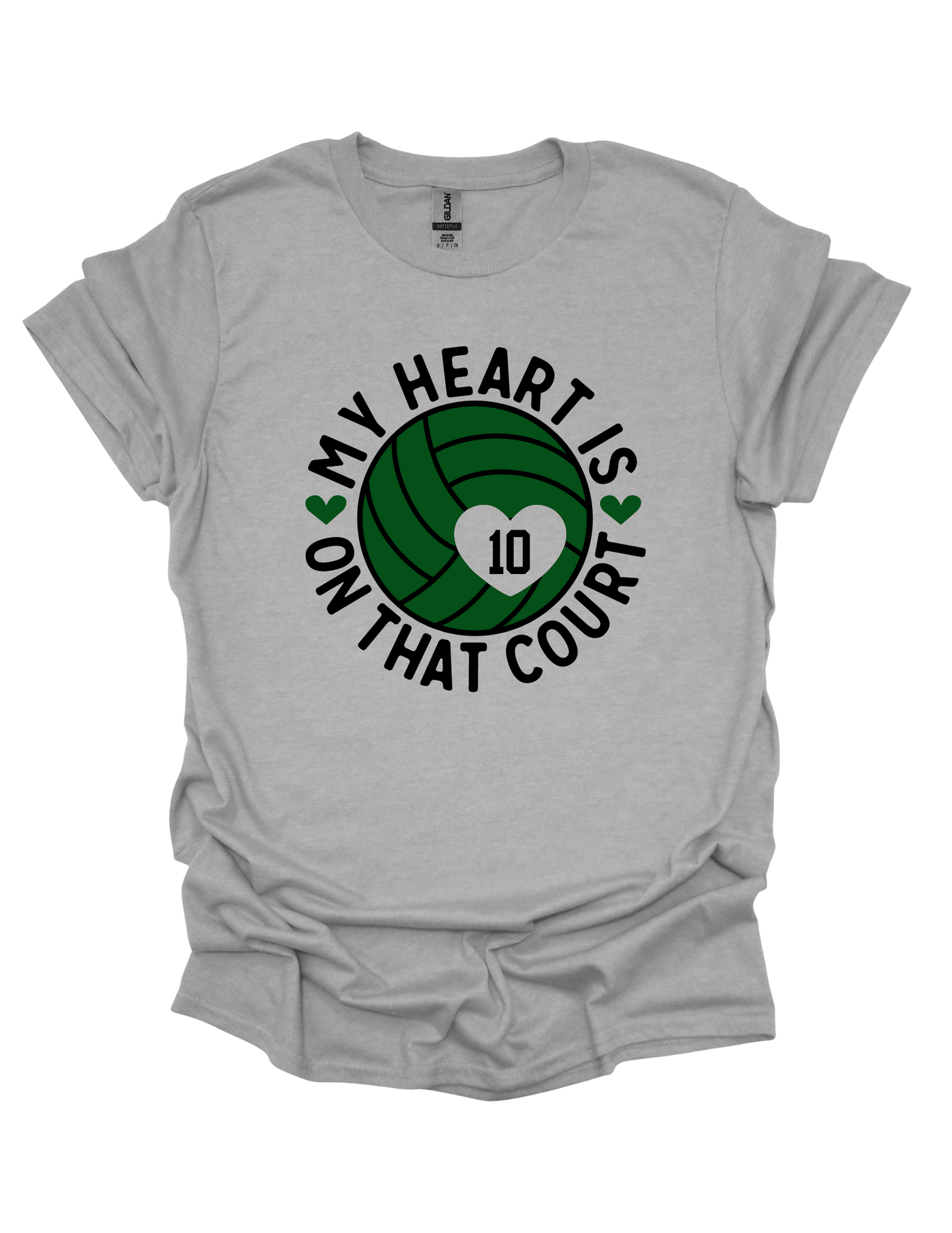 My Heart is on the Court Volleyball T-shirt