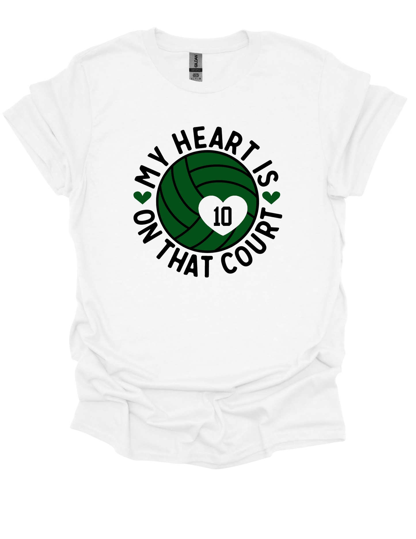 My Heart is on the Court Volleyball T-shirt