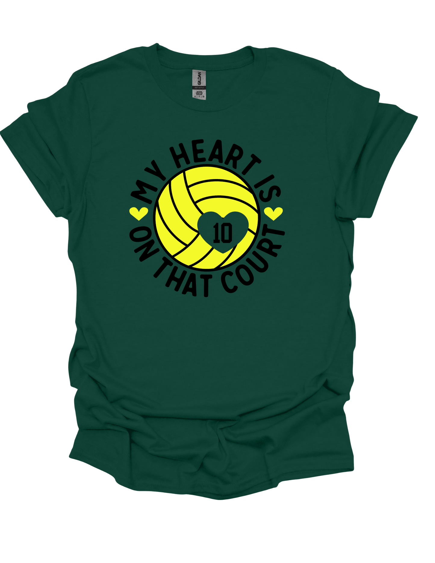 My Heart is on the Court Volleyball T-shirt