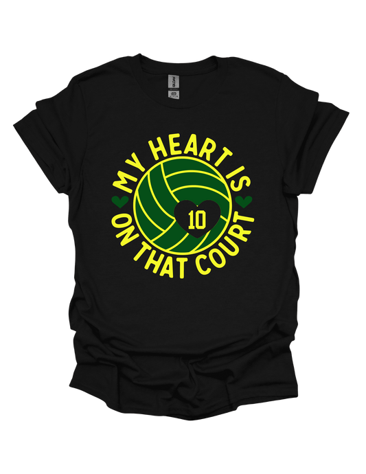 My Heart is on the Court Volleyball T-shirt