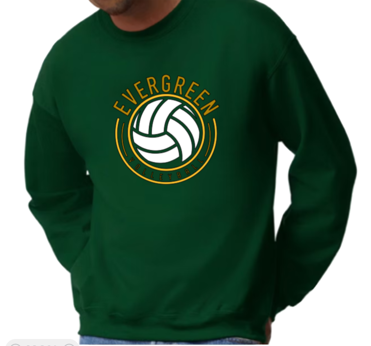 EHS Volleyball Circle Crew Neck Sweatshirt-Fleece Lined