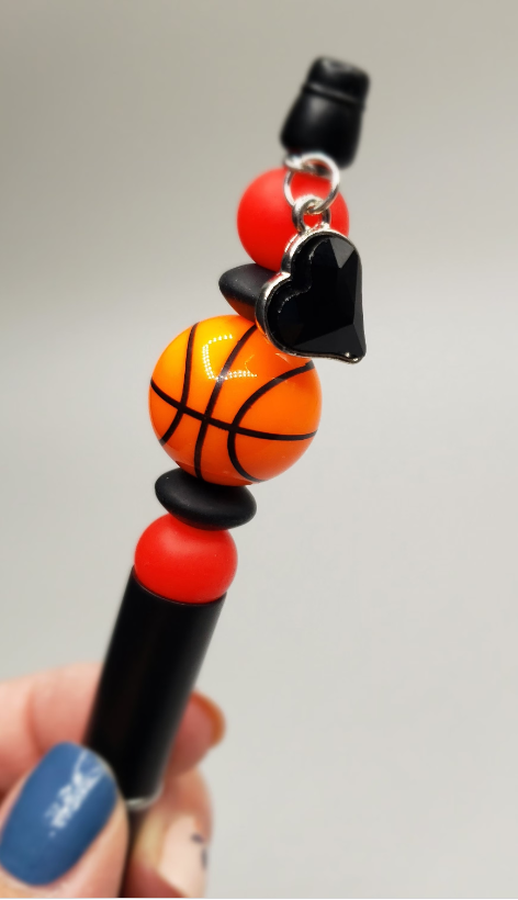 Blazers Inspired Beaded Basketball Pen