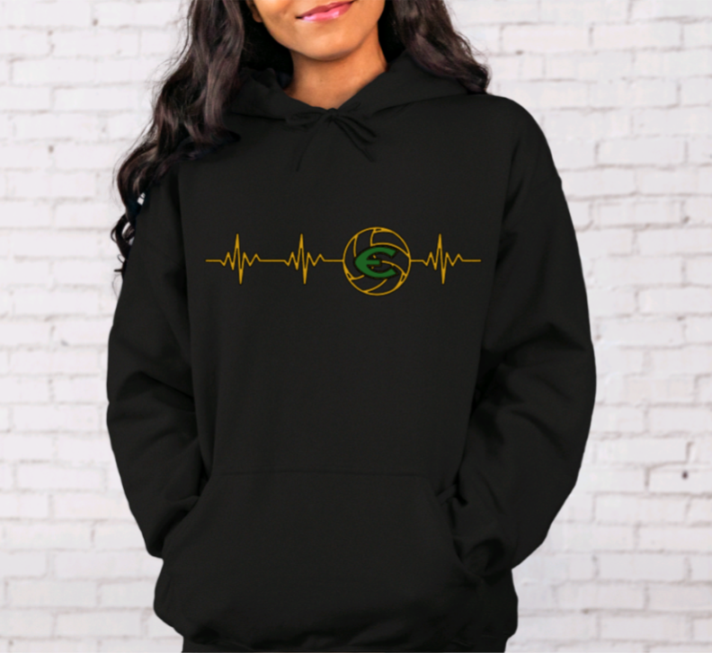 EHS Volleyball Heartbeat Hoodie