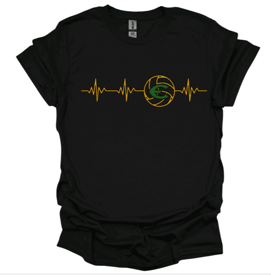 EHS Volleyball Heartbeat Short Sleeve T-shirt