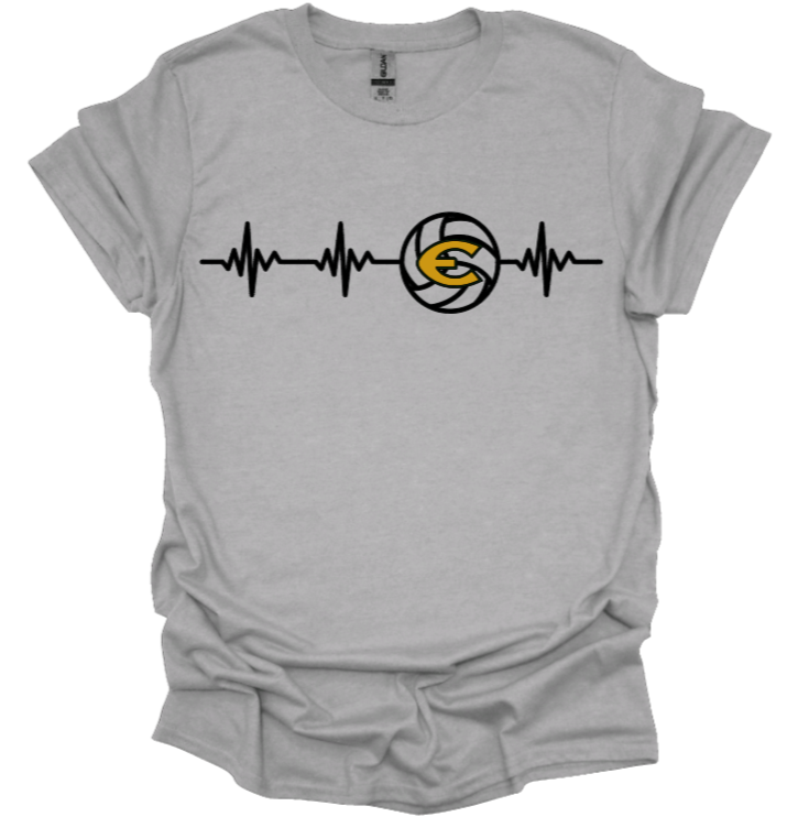 EHS Volleyball Heartbeat Short Sleeve T-shirt