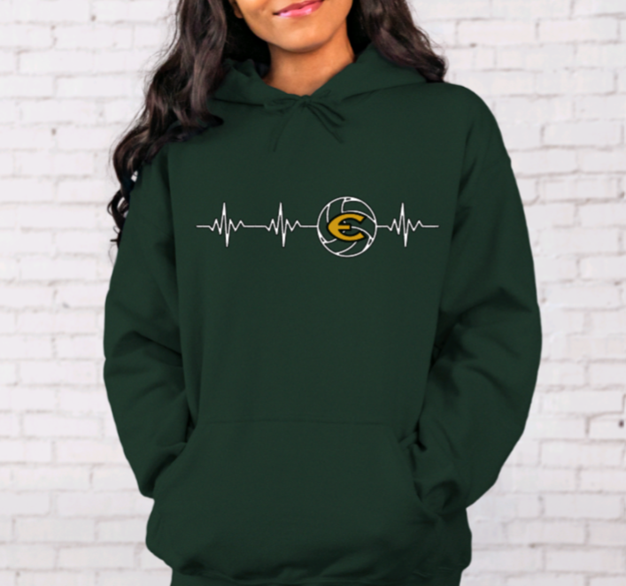 EHS Volleyball Heartbeat Hoodie