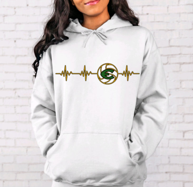 EHS Volleyball Heartbeat Hoodie