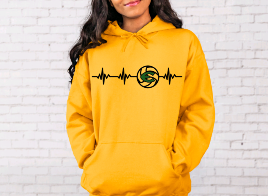 EHS Volleyball Heartbeat Hoodie