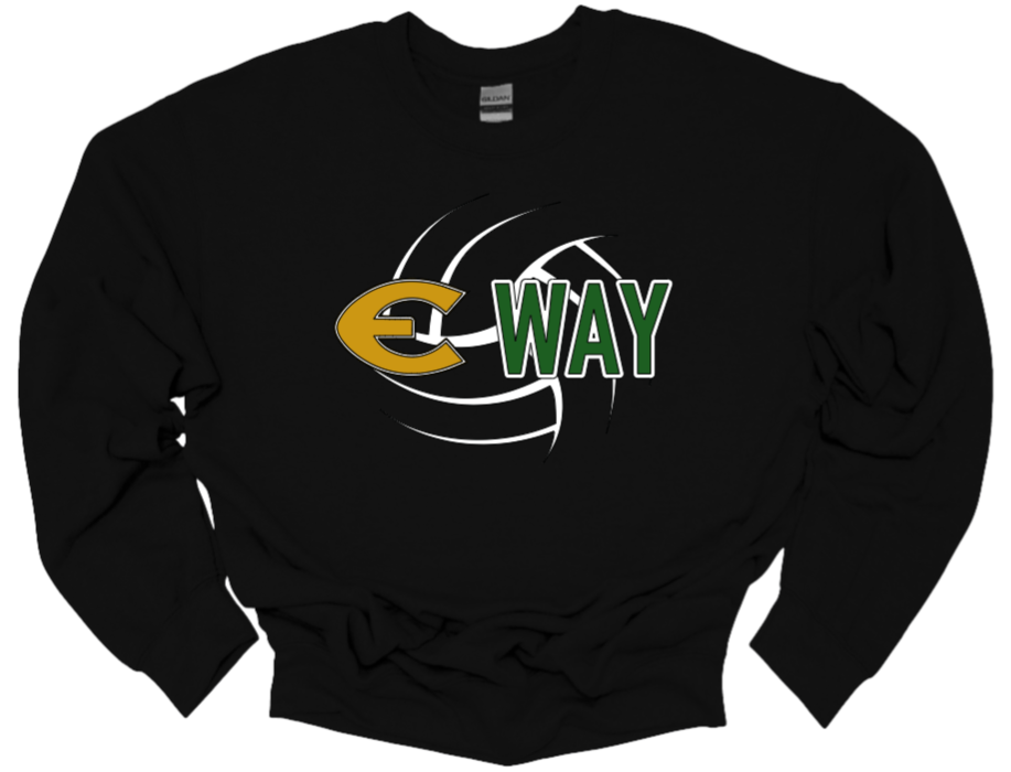 EHS "E Way" Volleyball Crew Neck Sweatshirt-Fleece Lined