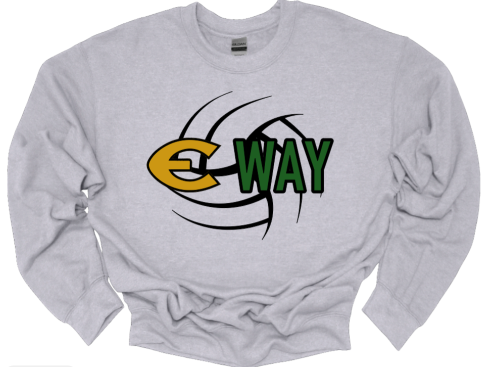 EHS "E Way" Volleyball Crew Neck Sweatshirt-Fleece Lined