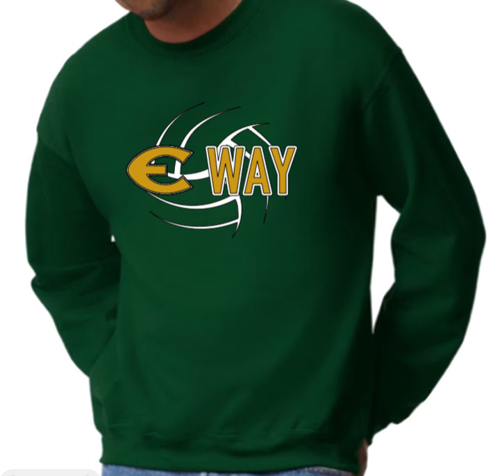 EHS "E Way" Volleyball Crew Neck Sweatshirt-Fleece Lined