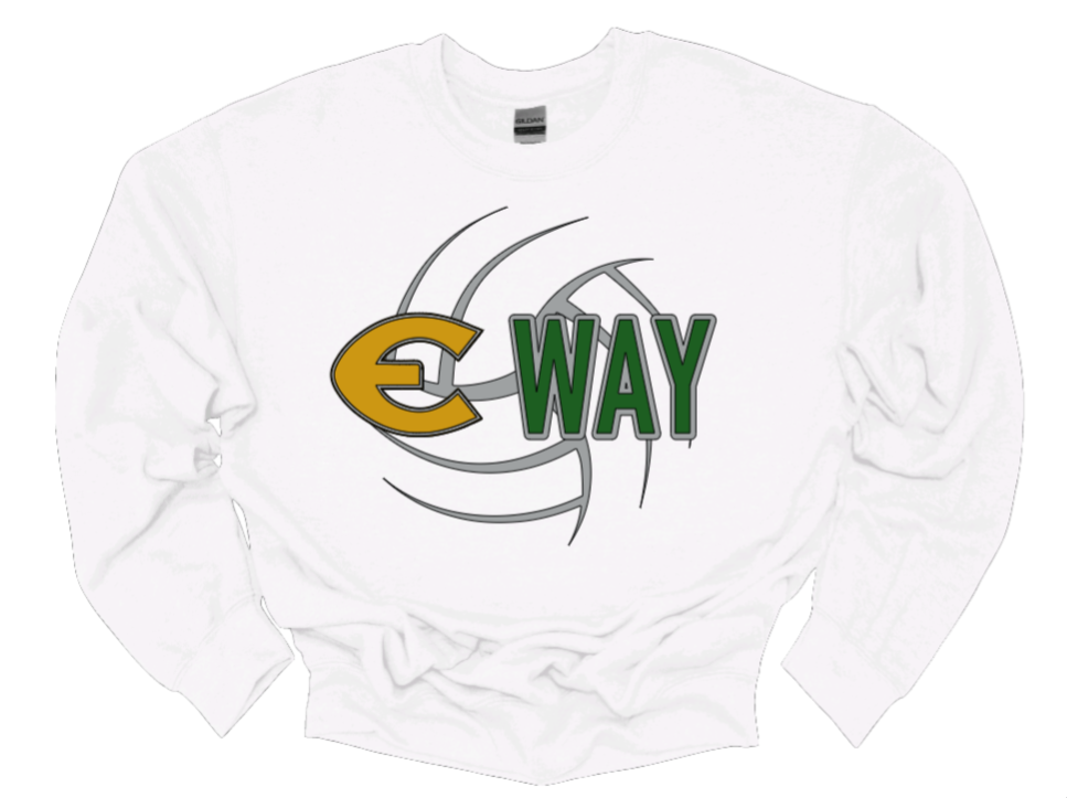 EHS "E Way" Volleyball Crew Neck Sweatshirt-Fleece Lined