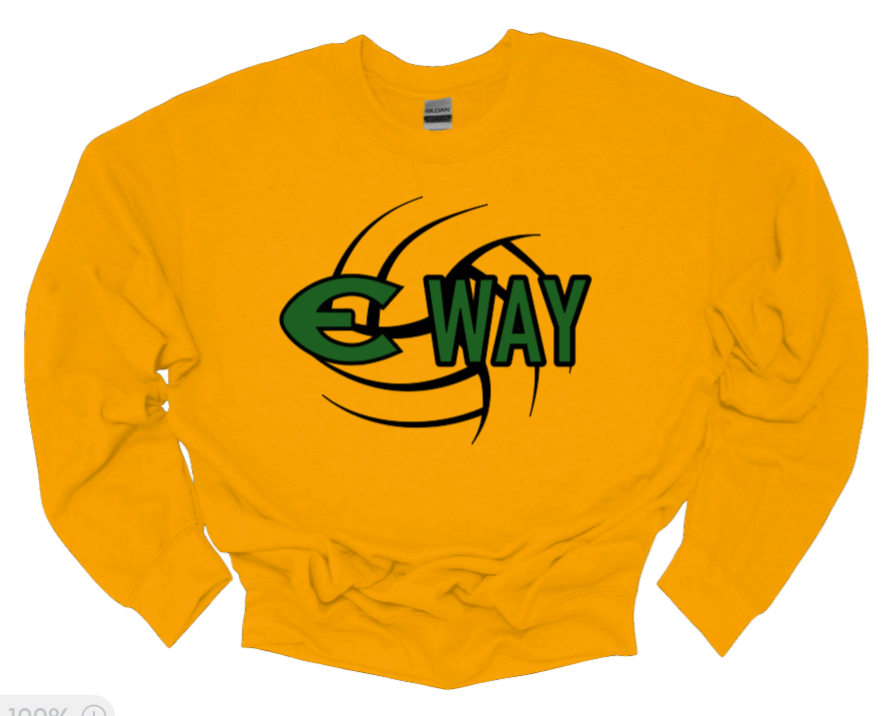 EHS "E Way" Volleyball Crew Neck Sweatshirt-Fleece Lined