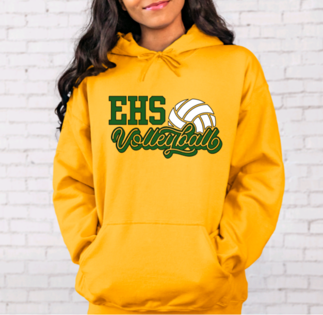 EHS Volleyball Script Hoodie