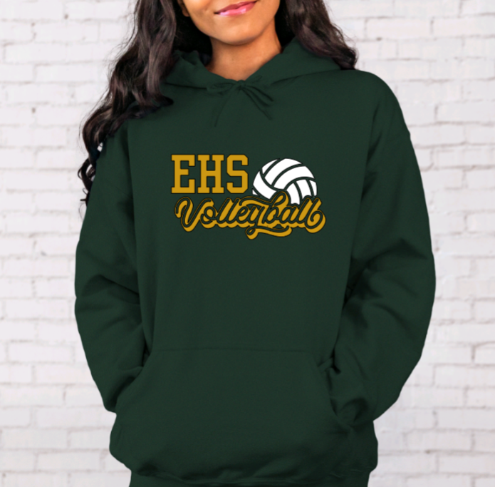 EHS Volleyball Script Hoodie