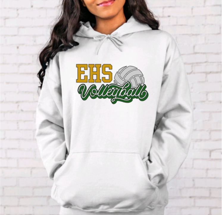 EHS Volleyball Script Hoodie