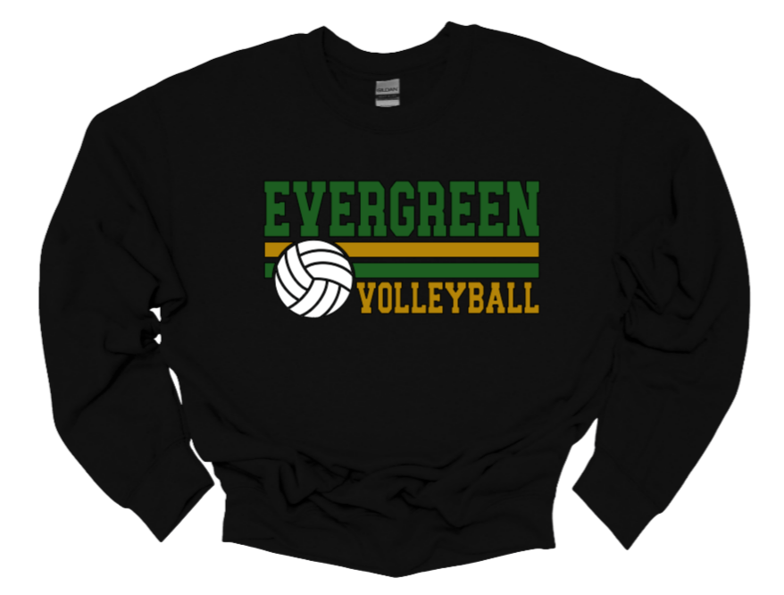 EHS Volleyball Stripe Crew Neck Sweatshirt-Fleece Lined