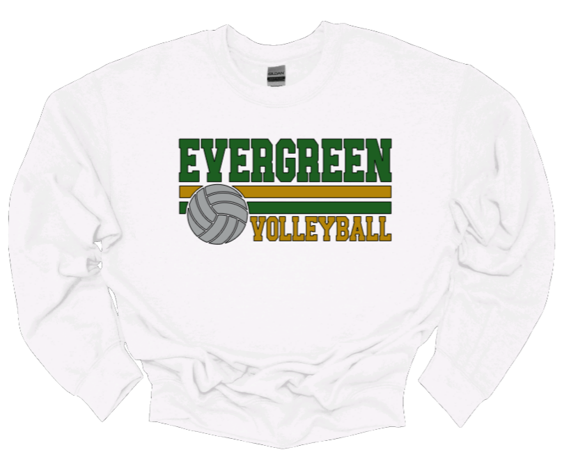 EHS Volleyball Stripe Crew Neck Sweatshirt-Fleece Lined