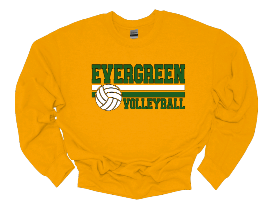 EHS Volleyball Stripe Crew Neck Sweatshirt-Fleece Lined