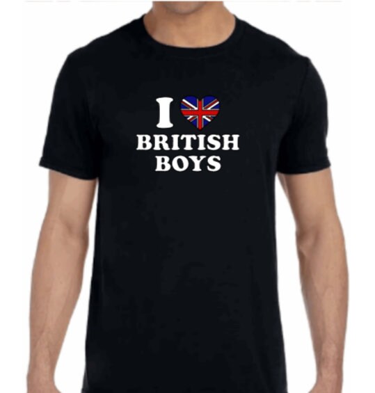 I Love British Boys T-shirt or Tank Top | British Heart | Union Jack