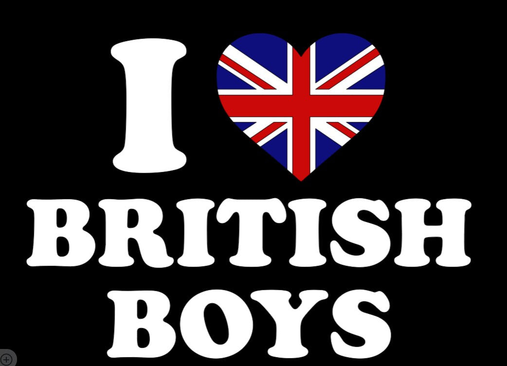 I Love British Boys T-shirt or Tank Top | British Heart | Union Jack