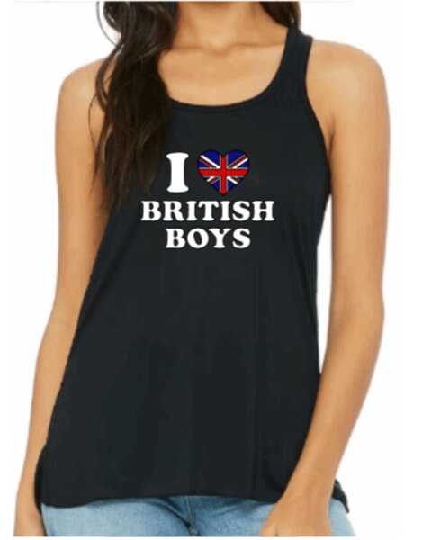 I Love British Boys T-shirt or Tank Top | British Heart | Union Jack