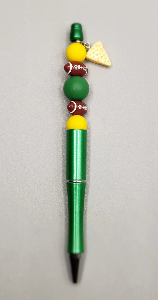 Packers Inspired Football Beaded Pen